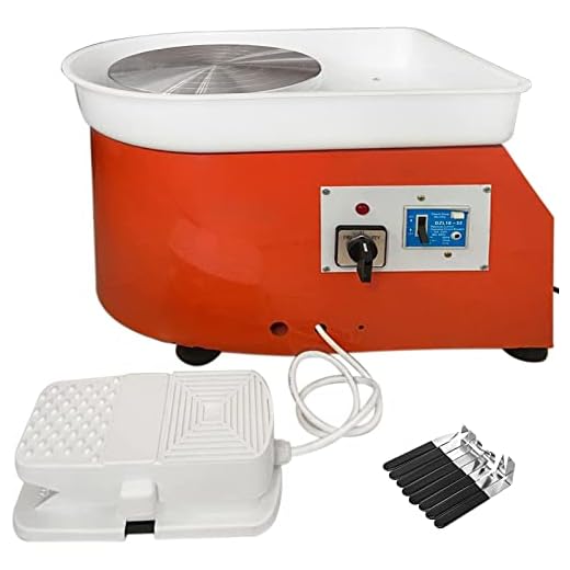 Mophorn Pottery Wheel 25cm Pottery Forming Machine with Sculpting Set Adjustable Feet Ceramic Pottery Wheel 280W Art Craft DIY Clay Tool for Ceramic Work Ceramics Clay