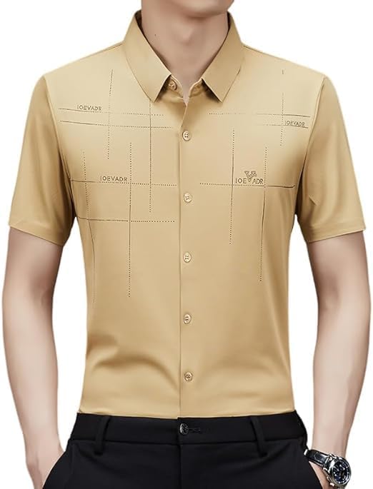 Men's Breathable Ice-Silk Stretch Shirt, Men's Silk Shirt, Silk Undershirts for Men, Silk T Shirts for Men