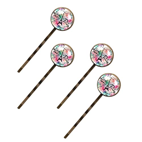 Barrettes à cheveux Tour Eiffel et rose : lot de 4 pinces anti-glisse pour coiffure femme stable