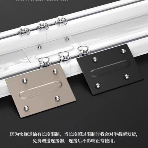 Tringle à rideau de plafond en aluminium robuste double rail noir - 5