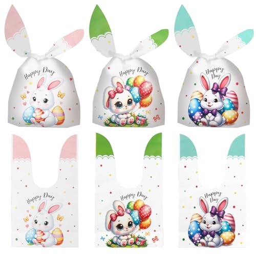 50 Pcs Easter Rabbit Ear Treat Bags