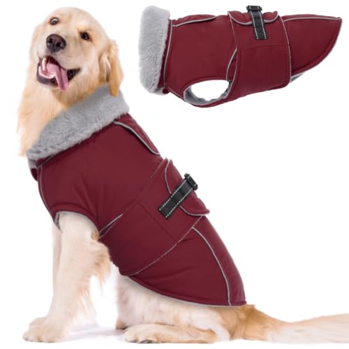 Image of Lelepet Dog Coat Waterproof Dog Jacket Fleece Vest with Adjustable Buckle