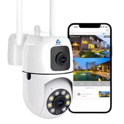 Image of Dual Lens Mini Fox | (5+5) MP WiFi CCTV Camera with PTZ & Fixed View | AI Motion Detection | Color Night Vision | Two-Way Audio | 360� Coverage | App Remote Access