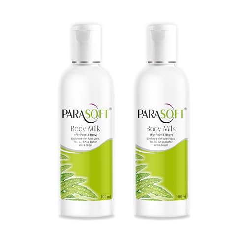 Image of Parasoft Body & Face Milk Lotion for Very Dry Skin, Non-Sticky Hydrating Moisturizing Lotion With Aloe Vera, Shea Butter, Vit. B3 & B6, For Men & Women-100ml(Pack of 2)