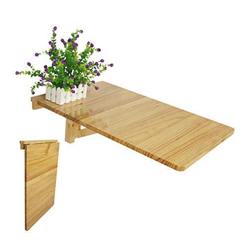 LiRen-Shop JinQi Mesa de pared con hoja de gota, simple y plegable, 70 x 45, color natural