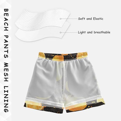 Pigsaly Boys Swim Trunks Fresh Tangerine Melon Orange Fruit Boys Board Shorts Swimsuit Swimwear Summer Bathing Suit 2T4