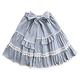 Packitcute Sweet Lolita Mini Skirt Teen Girls Casual Elastic Waist A-line Short Skirts (Light Blue)