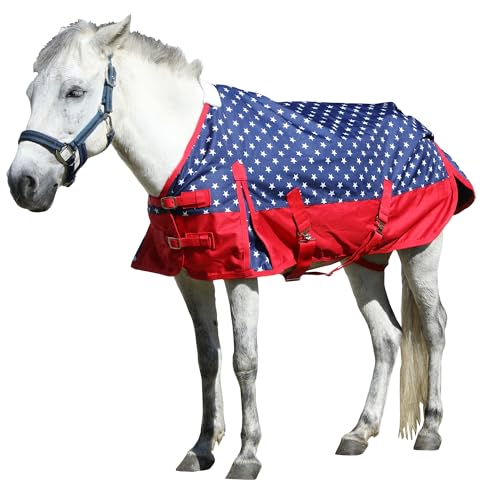 Image of 1200 Denier Waterproof Mini Shetland Rug Pony Rug Foal Rug Turnout Rug (no Filling) Star 45IN | Windproof Turnout Sheet for Miniature Horses, Foals, Yearlings, Donkeys. Ideal for Stable, Paddock Star 45IN