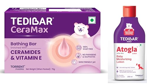 Image of Tedibar Ceramax Bathing Bar 75g & Atogla Baby Lotion 200ml