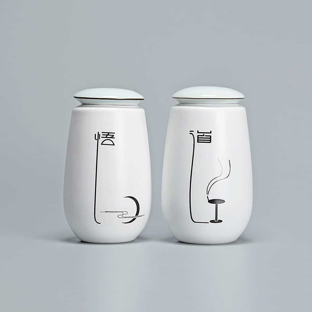 Nuovo Contenitore per la conservazione della Cucina in Ceramica Contenitore per Alimenti Bianco Contenitore per la conservazione dello Zucchero del caffè con Set di coperchi
