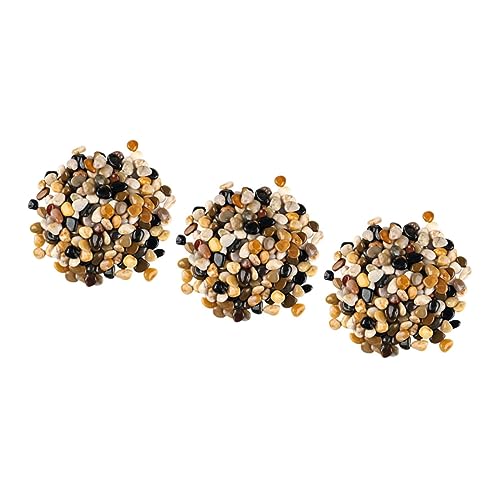 BEBEMOKO DIY Craft Stones 3 Packs of Small Pebbles for Planters Decorative Rocks for Aquariums Flower Pots