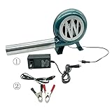 YUYEW Dual BBQ Blower 110V and 12V,Charcoal Chimney Starter BBQ Fan, Smoker Fan,Electric Blower Starter for Charcoal Grill,AC & DC Power Cord Included（Complimentary Extended air Duct）