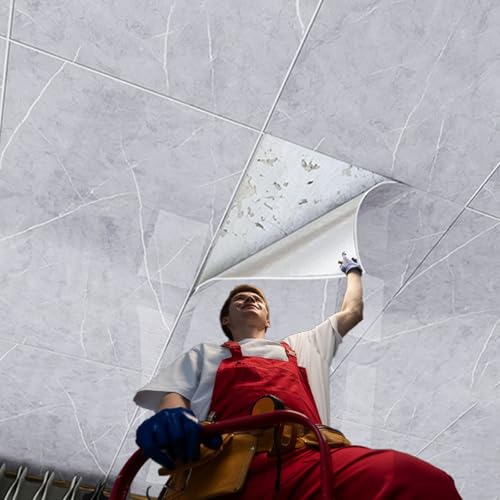 Dalle de plafond Panneaux Lumineux Suspendus Plastique, Autocollants Imitation Carrelage, Coller Au Plafond/papier Peint Décoratif Autocollant Avec Support(D,35 pcs cover 11.2 m²)