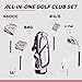 Aspire X1 Womens Golf Clubs Full Set, Includes Driver, Fairway, Hybrid, 6-PW Irons, Putter, Stand Bag, 3 H/C's, Light Graphite Shafts, Golf Clubs Women Right Handed, Purple, Regular or Petite Size