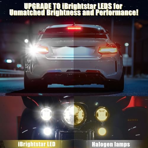 iBrightstar 3157 LED Bulb White, 4157 3156 LED Reverse Light Bulbs Super Bright for Tail Brake Lights Backup Lights Turn Signal Lights, 2 Pack — view 2