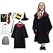 Produktbild SUSICH Kinder Harry Kostüm Umhang Gryffindor Fanartikel Outfit Set Krawatte Zauberstab Brille Schal Hut Hexenhut Halskette Haarschmuck Set Pullover Hemd Rock Karneval Verkleidung Fasching Halloween