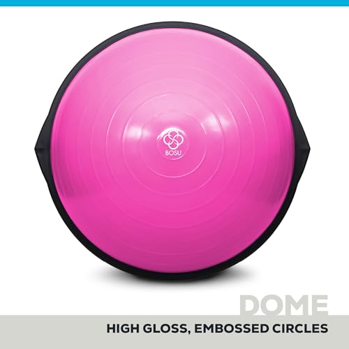 Image of Bosu Balance Ball Exercise Trainer, Home Gym Equipment w /Guided Workouts & Pump, 26 inch Inflatable Fitness Platform for Strength Training, Standing, Balancing, and Core Workout