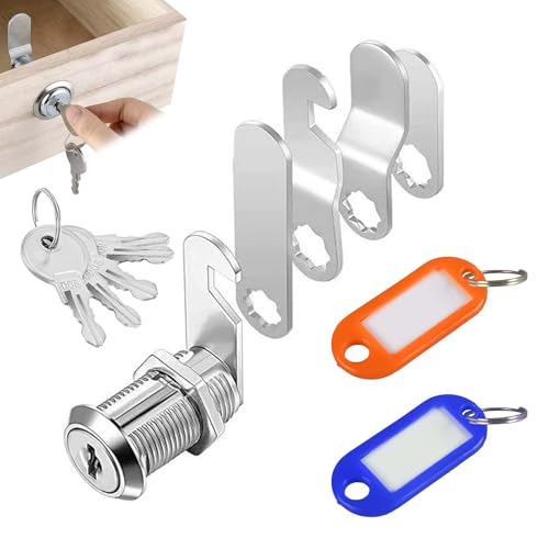 DECUIOCC Cerradura Multiusos para Buzón, Armario y Taquillas - Candado Exterior Universal con 2 Llaves, Fácil Instalación, Acero Zincado Resistente