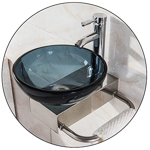 Wall Mounted Washbasin - Artistic Tempered Glass Vessel Sink Basin Bowl Set
