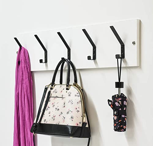 Piffny 6 Pack Heavy Duty Steel C Style Double Wall Hooks For Indoors And Outdoors - 6 Pack (Black) #TOP4