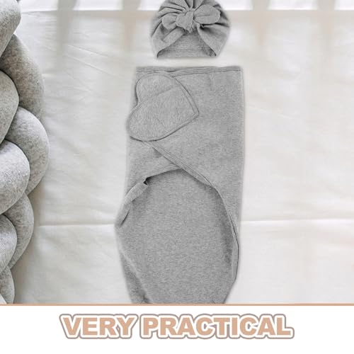 Swaddles respirants et chauds pour nouveau-né avec couverture extensible et bonnet - 4