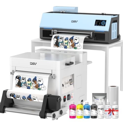 Image of DSV A3 DTF Printer with Powder Shaker - Print, Powder & Cure Complete Line | F1080 Printhead, 2X Speed vs L1800 /R1390, 24 /7 Auto Maintenance & Anti-Clog, White Ink Circulation, Dual Alarm, 2-Year Ink