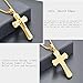 OLEVS Stainless Steel Gold Plated Cross Pendant Necklace - Men & Women's Stainless Steel Cross Pendant Chain Christmas Stocking Stuffer Gifts