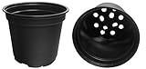 20 NEW 6 Inch Teku Plastic Nursery Pots - Standard ~ Pots ARE 6 Inch Round At the Top and 5 Inch Deep. Color: Black
