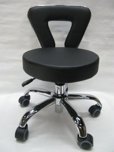 Spa Pedicure Chair Stool for Nail, Hair, Facial Technician (Short, Black) by TNS Topnailsupply