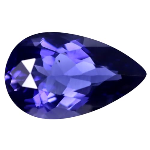 Iolite bleu vif 12x7mm taillée en poire idéale pour une bague de fiançailles