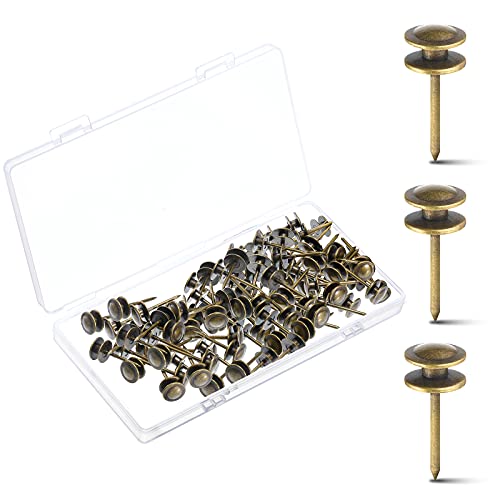 Hotop 50 Pcs Double Headed Picture Hanging Nails,Bronze