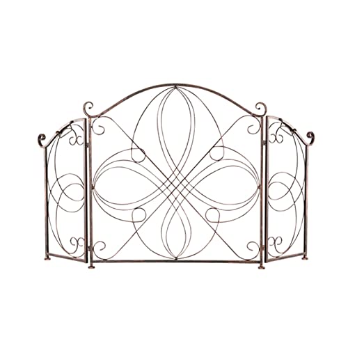 SERUMY Parascintille per Camino Angoli Retro Old Pattern Griglia Soggiorno Decorazione Ferro Camino Schermo Parascintille