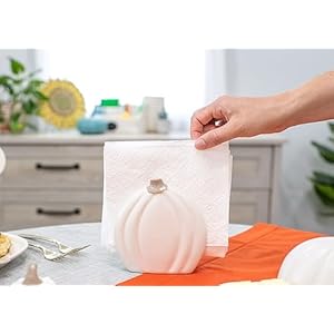 Nat & Jules Pumpkin Shaped Standard Size Ceramic Napkin Holder: Perfect for Your Indoor Home Fall & Thanksgiving Decorations for Table Décor & Centerpieces, Cream Nat Jules Pumpkin Shaped Standard Size Ceramic Napkin Holder Perfect for Your Indoor Home Fall Thanksgiving Decorations for Table Decor Centerpieces Cream