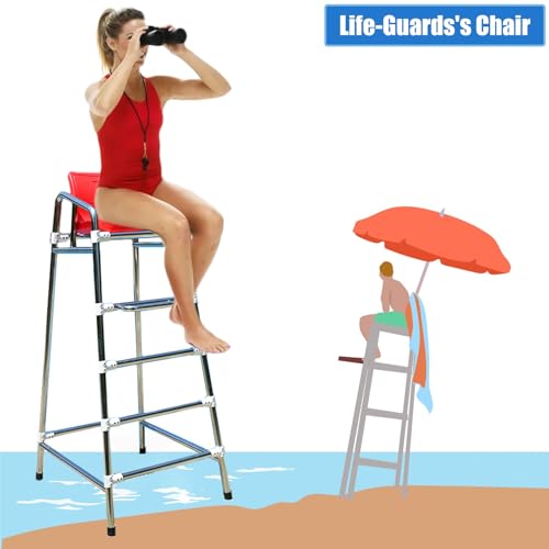 Silla de Salvavidas Alta 6.2ft Estructura Acero Inoxidable miniatura 2