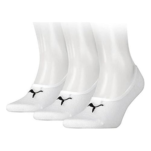 PUMA Footie Calcetines, Blanco, 39/42 (Pack de 3) Unisex Adulto