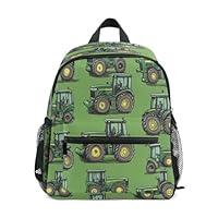 XDKDZIS Childish Tractors Green Toddler Backpack Birthday For Boys Girls Durable Kids School Book Bag