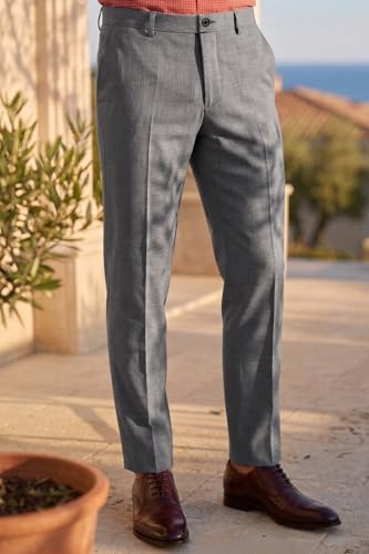 Image of Louis Philippe Men's Slim Fit Everyday Smart Wear Comfort Stretch Work Ready Solid Formal Trouser