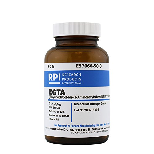 EGTA [Ethylene Glycol-bis(2-aminoethylether)-N,N,N',N'-tetraacetic Acid], 50 Grams