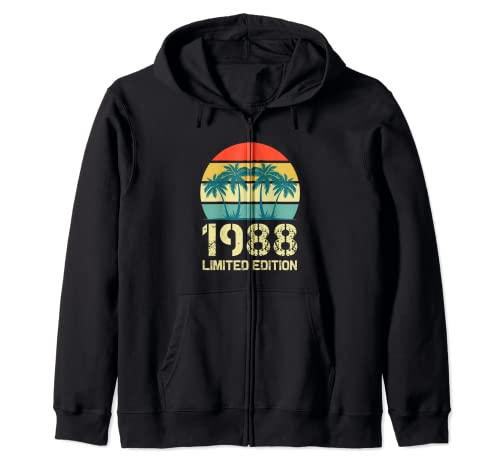 Camisetas vintage de cumpleaños de 1988 para mujer, divertidas camisetas de cumpleaños de 1988 Sudadera con Capucha