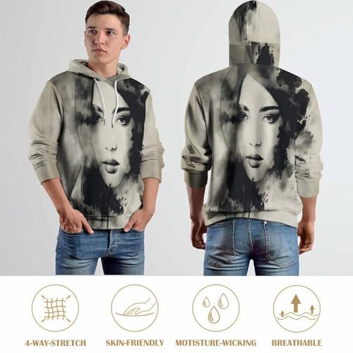 Sweat à capuche nouveauté imprimé 3D pull gris graphique pour vêtement de sport de couple - 7