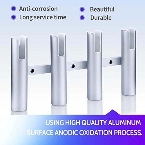 image for Marinebaby Fishing Rod Holder Aluminum, 3/4 Link Tube， Aluminum 4 Ro