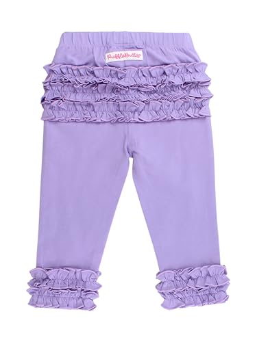 Image of RuffleButts Toddler Girl Merry & Bright Ruffle Leggings - Ankle Leggings | 75% Cotton 23% Spandex 2% Elastane, Breathable Lightweight, Elastic Waistband, Signature Rear Detail To 4T, Machine Washable