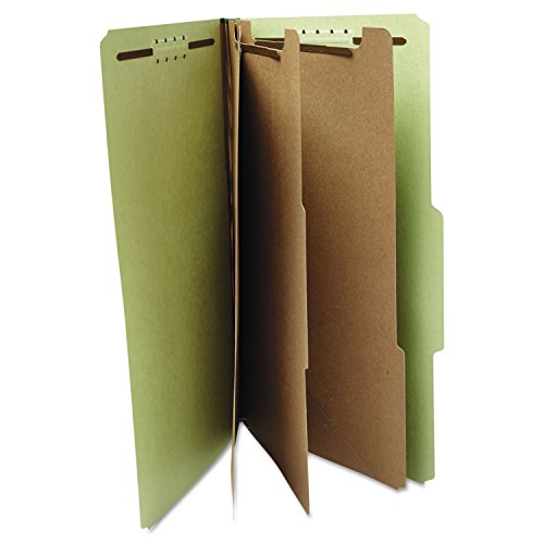 Universal 10296 Pressboard Classification Folder, Legal, Eight-Section, Green, 10/Box - Thumbnail 3