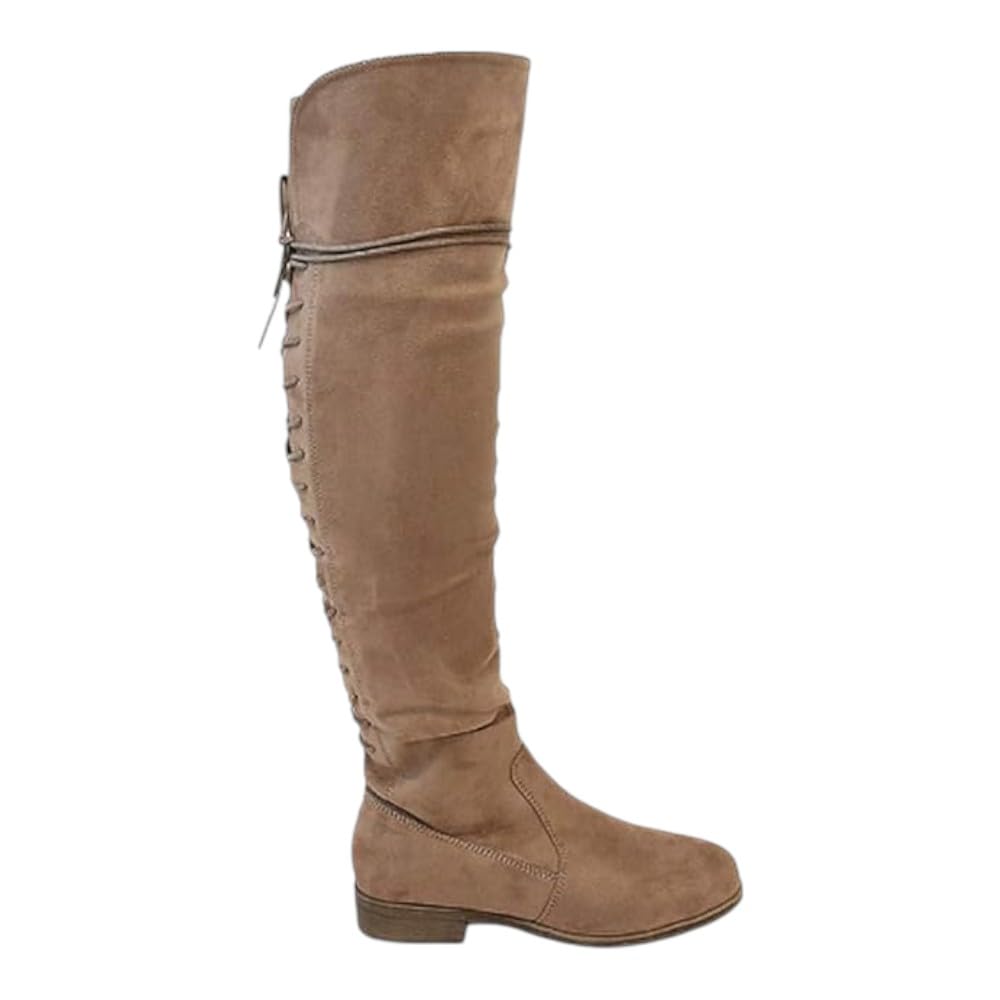 Liliana Women Over the knee thigh high flat Lace up boots