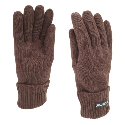 Image of BRUCERIVER Men's Pure Wool Knitted Gloves | Insulated Fleece Lining
