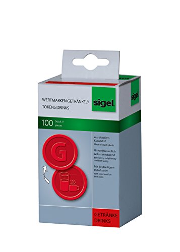 SIGEL WM006 Wertmarken Chips / Pfandmarken Getränke rot 100 Stück