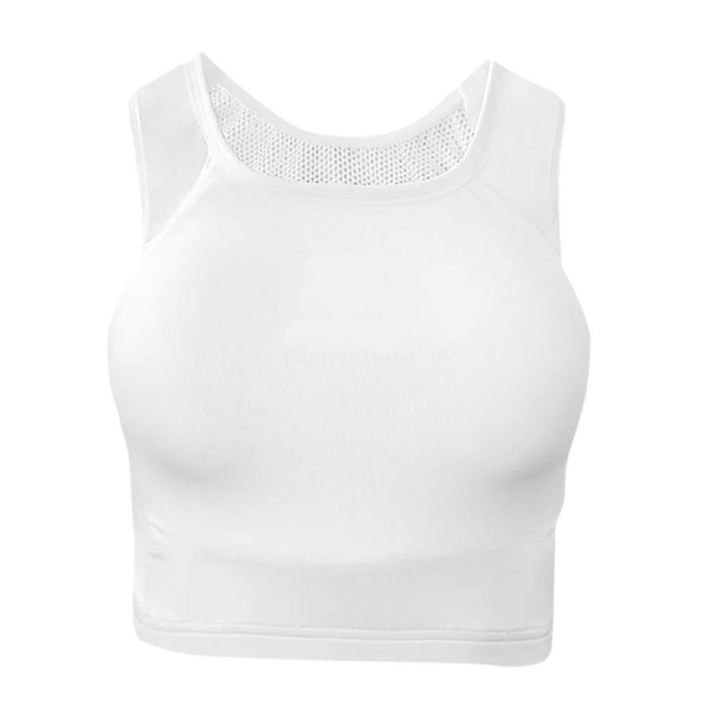 Karate Brustschutz Damen Schutzweste Fitness Sport Zubehör Atmungsaktives Mesh PC Innenfutter Elastisch Praktischer Einsatz für Taekwondo Rugby