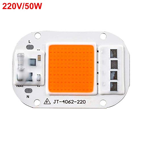 Plant Growth Lamp Drive Agriculture Long-Life Durable Practical COB Light Source Efficiency Full Waterproof Stability Led Potted Seedlings sy Install Energy Saving(50W 220V)