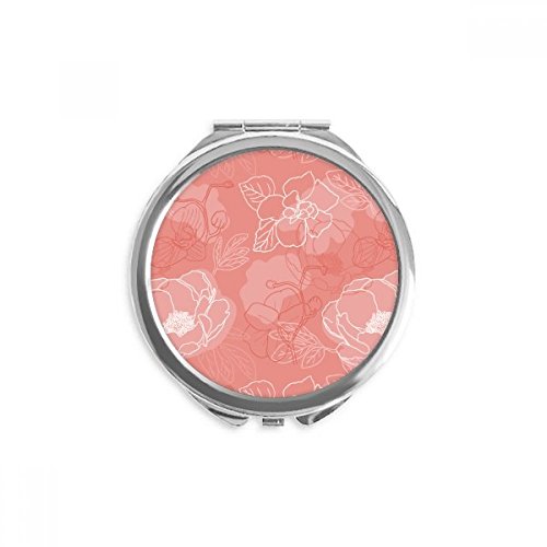Miroir rond de poche pivoine multicolore portable pour maquillage à la main