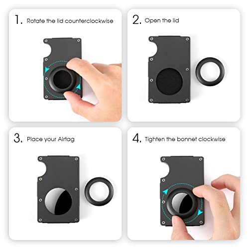 MYBESTFURN Minimalist Wallet for Men, Metal Money Clip Wallet, Credit Card Holder for AirTag with Slim Wallet RFID Technology - Image 6